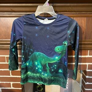 Kids Dinosaur Print Long Sleeve Shirt - Blue and Green